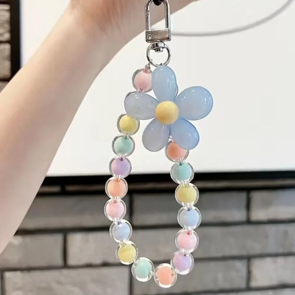 New Colorful Beaded Flower Wrist Phone Lanyard - Multiple Available